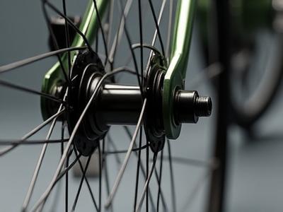 Close-up of an e-bike hub motor on a rear wheel